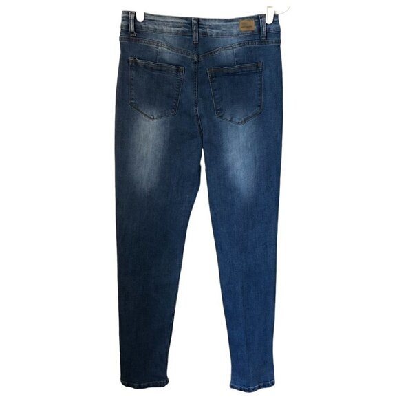 Most Wanted High Rise Slim Straight Leg Distressed  Denim Jeans Junior's Size 11 - Picture 2 of 13